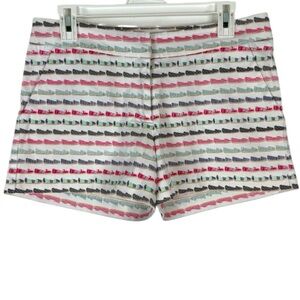 Britt Ryan Striped Multicolor Shoe Print Shorts Women’s Size 6 Made in USA